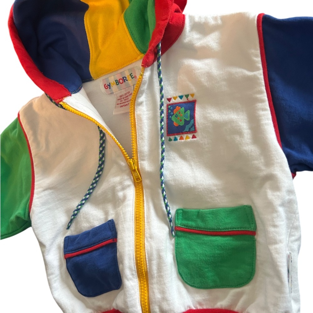 Colorblock rainbow Gymboree Kids Hoodie with Multi-Color Hood - Picture 3 of 4